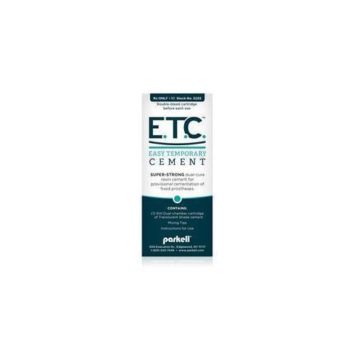 Parkell S255 E.T.C. East Temporary Cement Syringe 5 mL Translucent Eugenol Free Parkell S255 E.T.C. East Temporary Cement Syringe 5 mL Translucent Eugenol Free